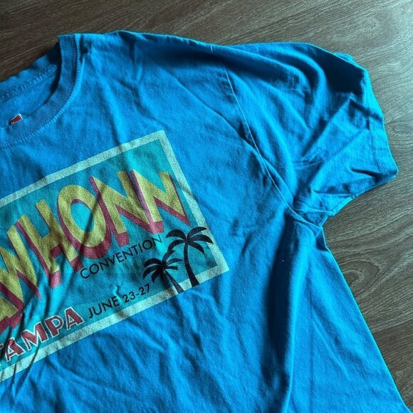 Hanes 2018 Awhonn Convention Tampa Florida Teal T-shirt Size L - Picture 4 of 14